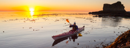 kayaking at sunrise