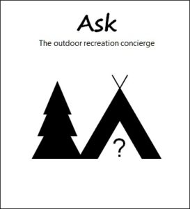 tent, tree and question icons